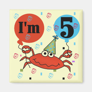 Crab 5th Birthday Tshirts and Gifts Magnet