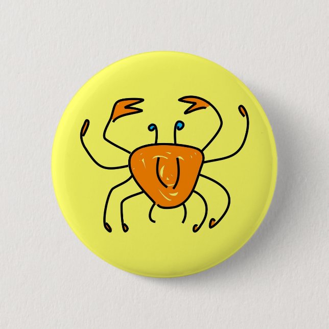 crab 6 cm round badge (Front)