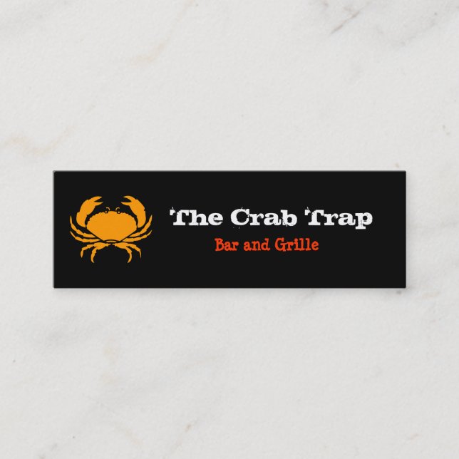 Crab and Seafood Restaurants Mini Business Card (Front)