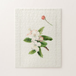 Crab Apple Flower (Malus) Watercolor Painting Jigsaw Puzzle