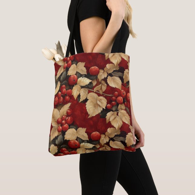 Crab Apple Patterned Tote Bag (Close Up)
