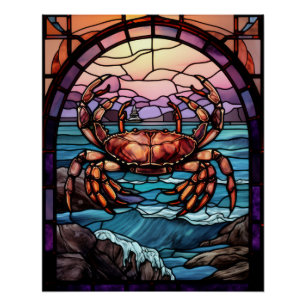 Crab at the Beach Poster