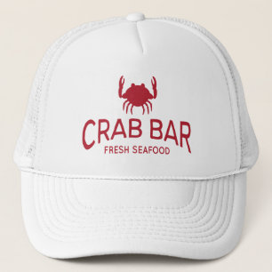 Crab Bar Fresh Seafood Logo Trucker Hat