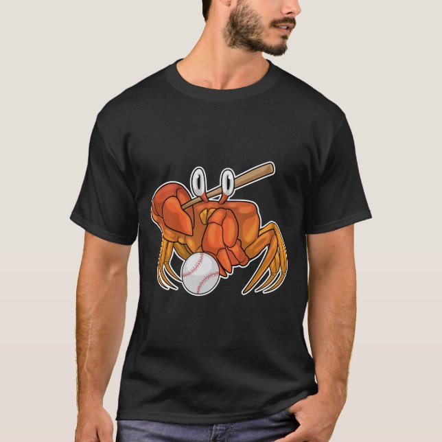 Crab Baseball bat Baseball T-Shirt (Front)