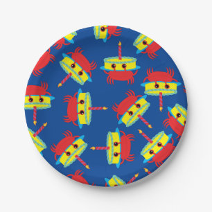 Crab Beach Birthday Party Paper Plate