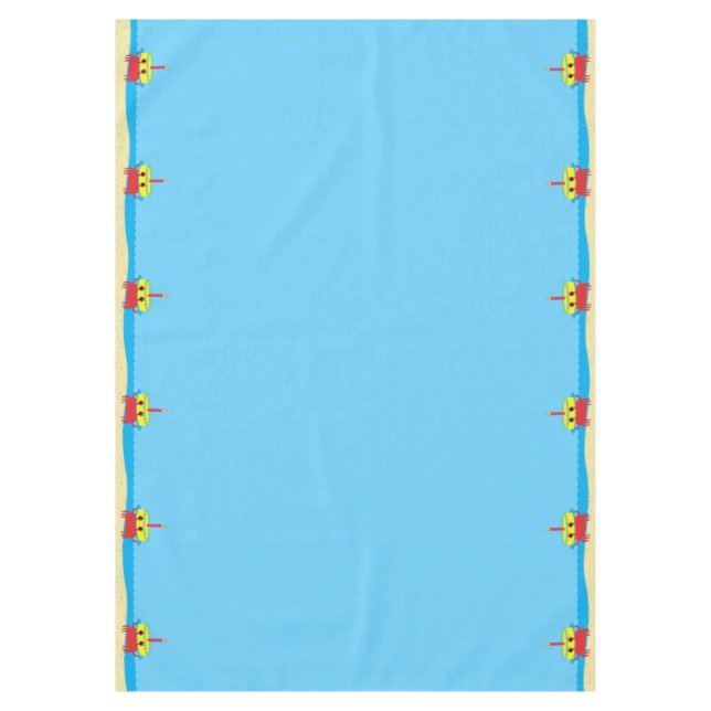 Crab Beach Birthday Party Tablecloth (Front)