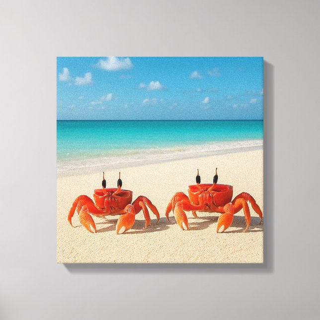 Crab Between Worlds – Threshold Touched Canvas Print (Front)