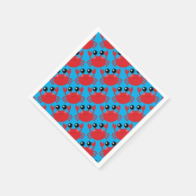 Crab Birthday Party Beach Napkin (Corner)