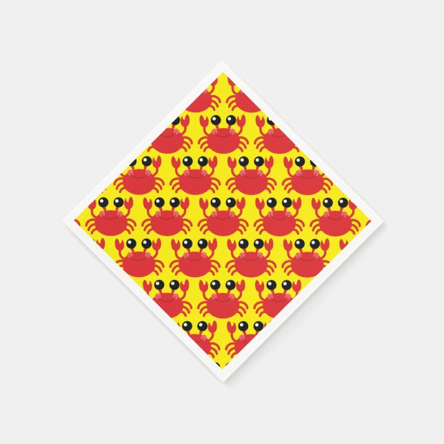 Crab Birthday Party Beach Napkin (Corner)