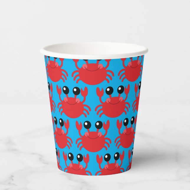 Crab Birthday Party Beach Paper Cups (Front)