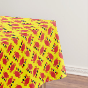 Crab Birthday Party Cute Cartoon Kids Tablecloth