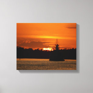 Crab Boat in the Sunset on the Bay 11x14 Canvas Print