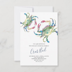 Crab Boil Family Summer Party Small Invitation