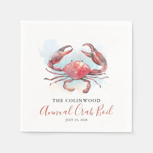 Crab Boil Family Summer Seafood Party  Napkin (Front)
