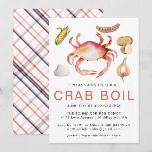 Crab Boil   Seafood Cookout Party Invitation