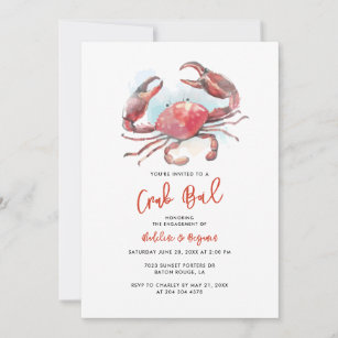 Crab Boil Seafood Engagement Party Invitation