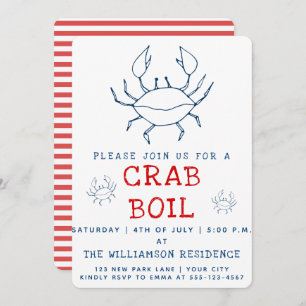 Crab Boil   Summer Party Invitation