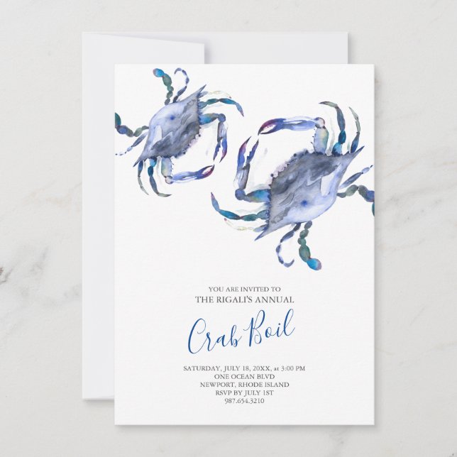 Crab Boil Summer Party Invitation (Front)