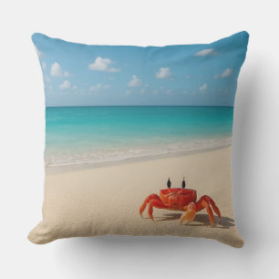Crab by the Coast – Outdoor Throw Pillow
