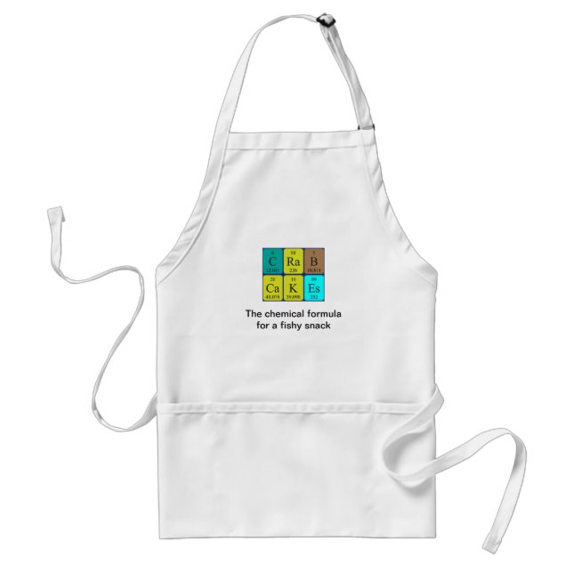 Crab Cakes periodic table phrase apron (Front)