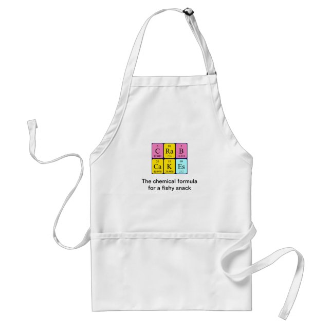 Crab Cakes periodic table phrase apron (Front)