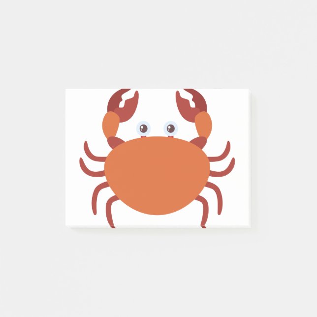 Crab cartoon character post-it notes (Front)