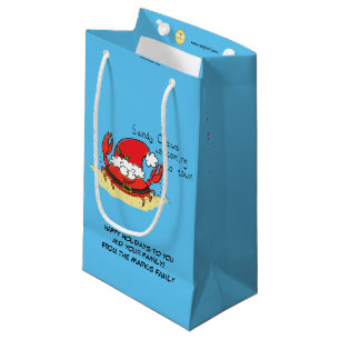Crab Christmas Beach Tropical Funny Small Gift Bag