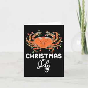 Crab Christmas In July Summer Beach Vacation Nauti Card
