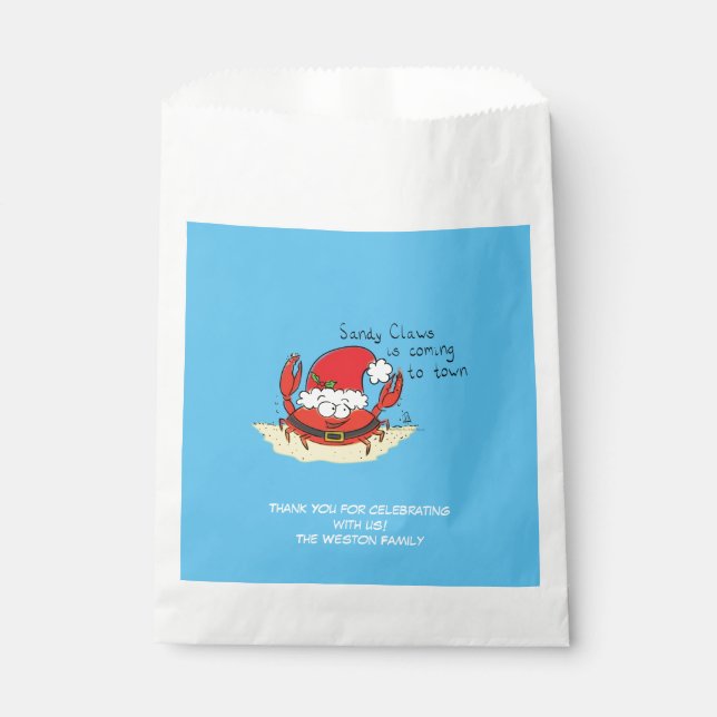 Crab Christmas Tropical Funny Favour Bags (Front)