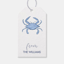 Crab Coastal Chic Custom Gift Tags