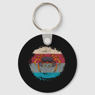 Crab Crabbing Retro Key Ring