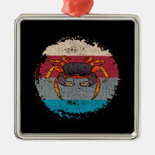 Crab Crabbing Retro Metal Tree Decoration