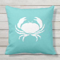CRAB / crabby  teal sea blue pillow