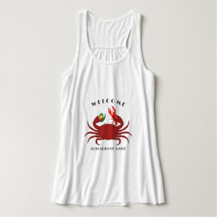 crab crawfish clam seafood welcome restaurant logo singlet