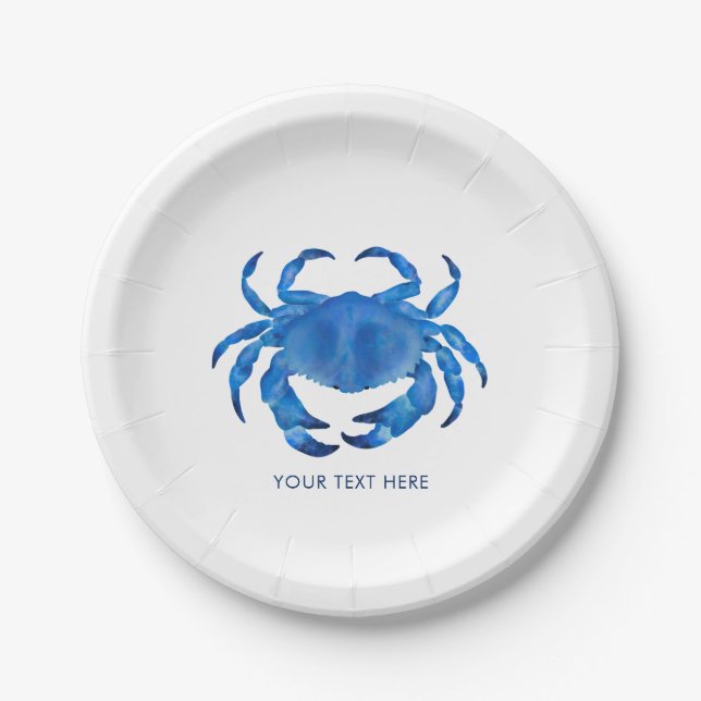 Crab Crustacean Ocean Beach Theme Paper Plate (Front)