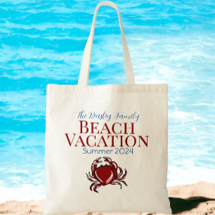 Crab Custom Beach Cruise Reunion Vacation Tote Bag