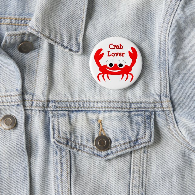 Crab Design 6 Cm Round Badge (In Situ)