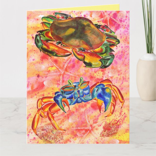 Crab design all occasions greeting card (Front)