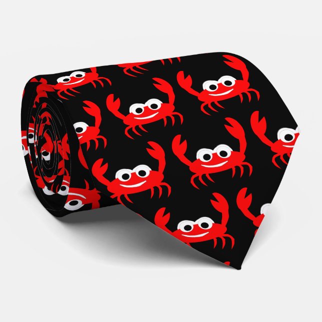 Crab Design Tie (Rolled)