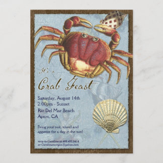 Crab Feast Party - Beach At the Shore Invitation