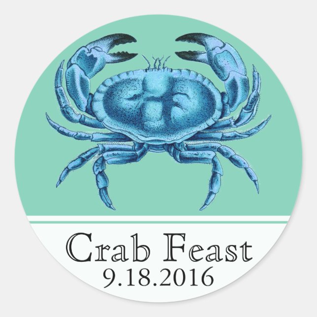Crab Feast Seafood Event Classic Round Sticker (Front)