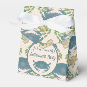 Crab Feast-Watercolor Blue Crabs, Retirement Favour Box