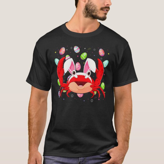 Crab Fish   Easter Egg Funny Crab Easter Sunday T-Shirt (Front)