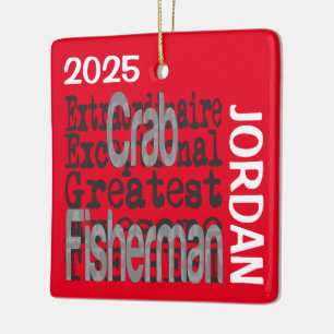 Crab Fisherman Extraordinaire CUSTOM Ceramic Ornament
