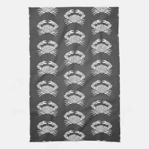 Crab fishmonger fisherman butcher meat cuts art tea towel