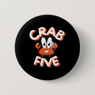 Crab Five 6 Cm Round Badge