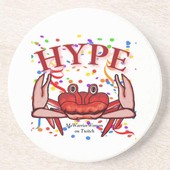 Crab Hype,  MeWarriorWoman on Twitch Coaster (Front)