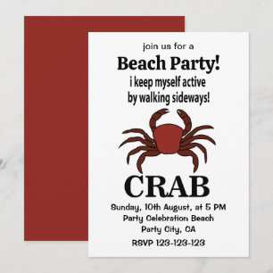 Crab I Keep Myself Active By Walking Sideways Crab Invitation
