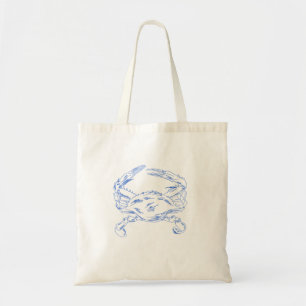 Crab Illustration – Coastal Seafood Art Tote Bag