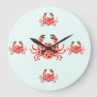 Crab In Dots Large Clock